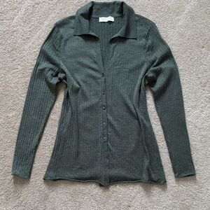 Abercrombie & Fitch Merino Wool Long Sleeve Button Up Shirt
